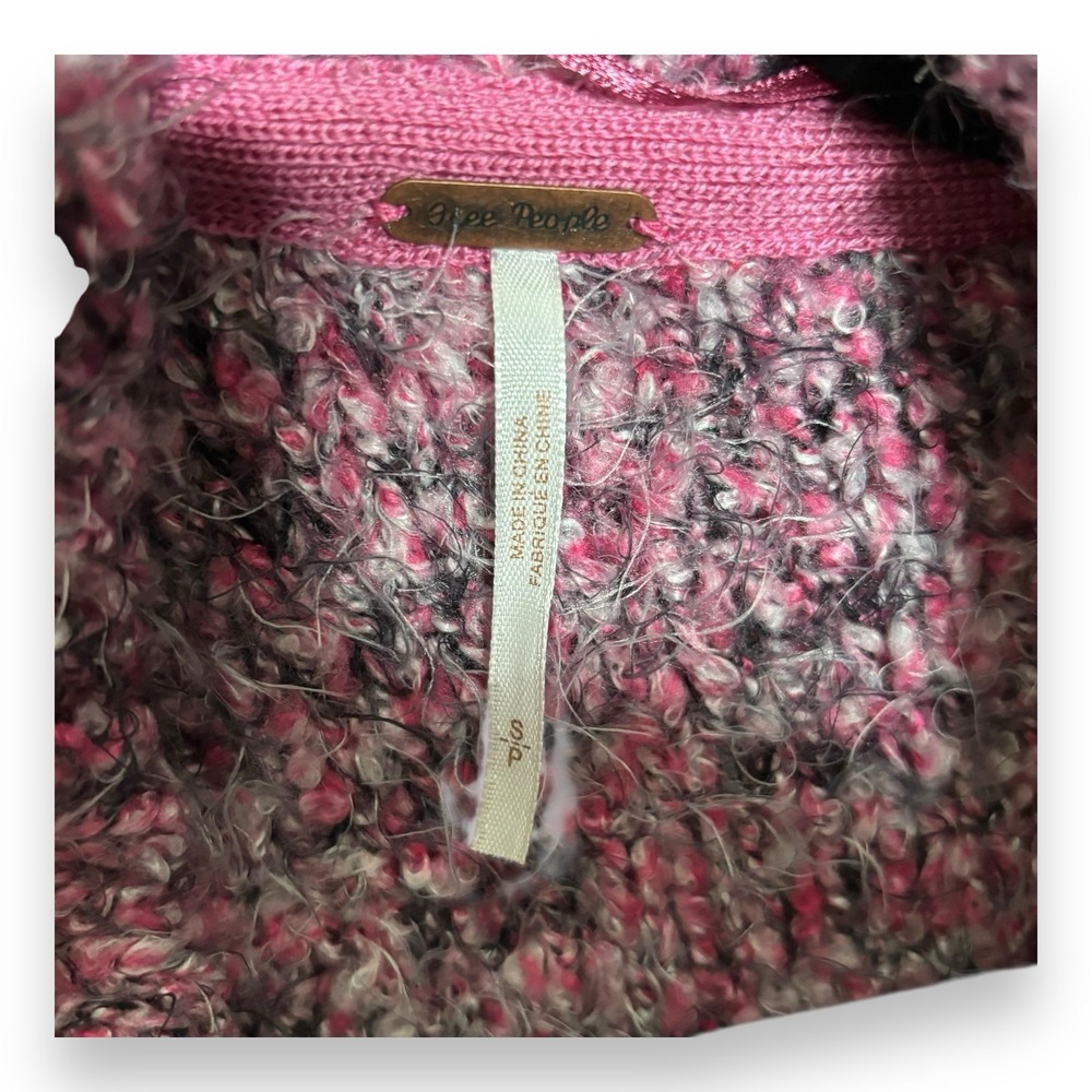 Free People Pink Stella Collared Button Soft Sweater Women's Size S Oversized - Picture 3 of 7